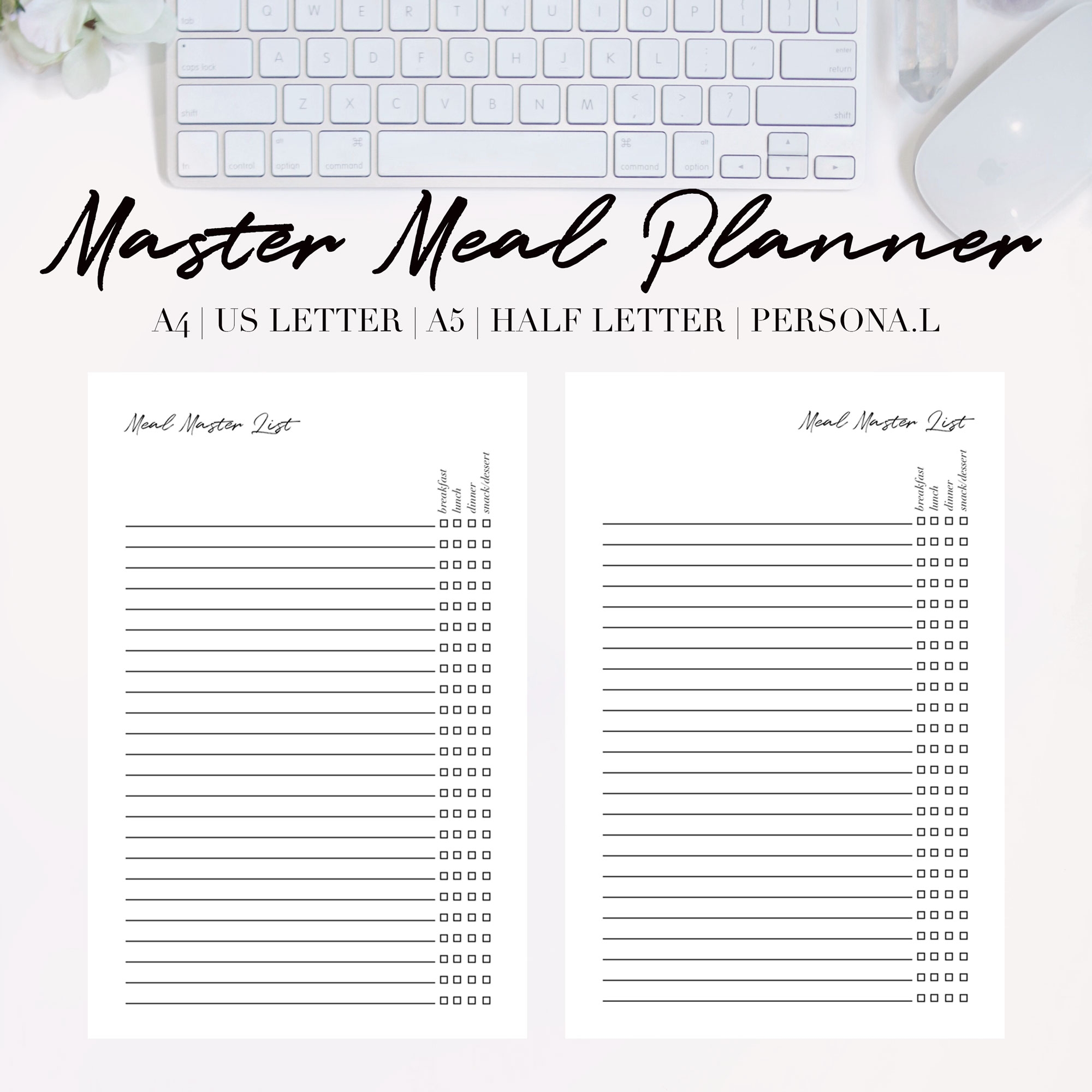 Master Meal Planner Printable Insert Bundle The Charmed Shop