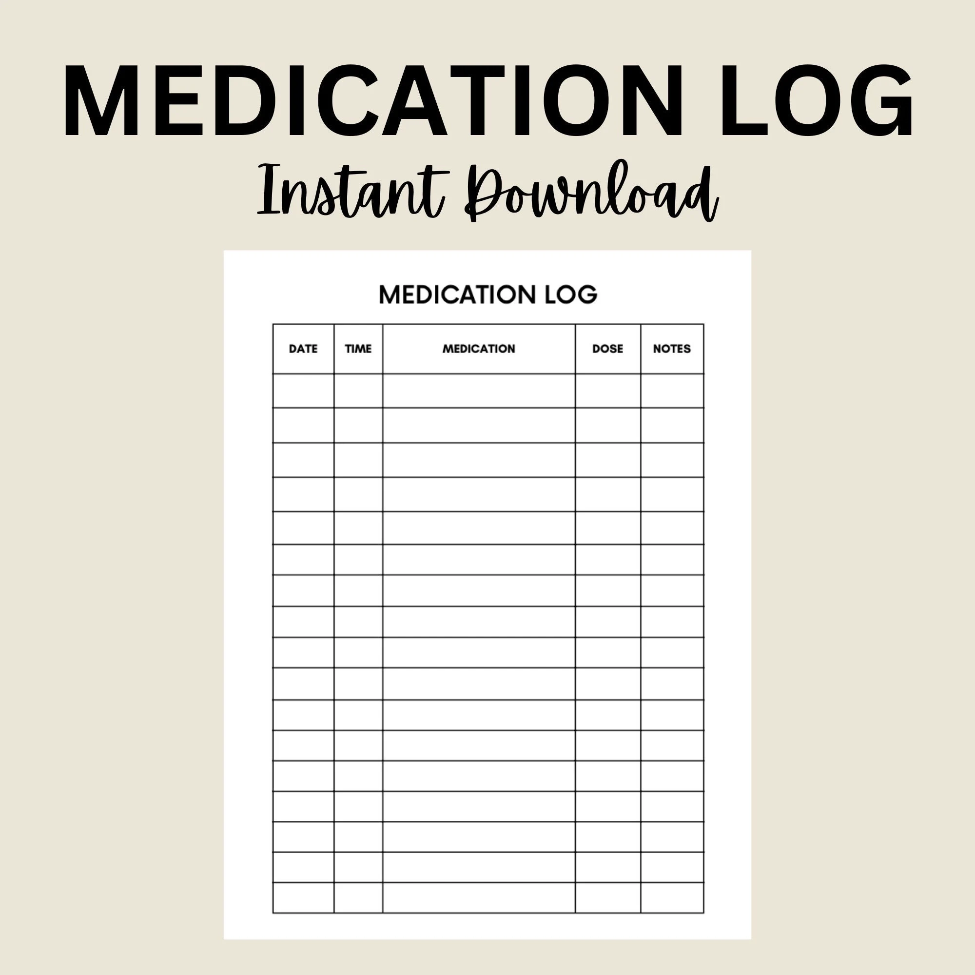 Printable Medication Tracker Chart
