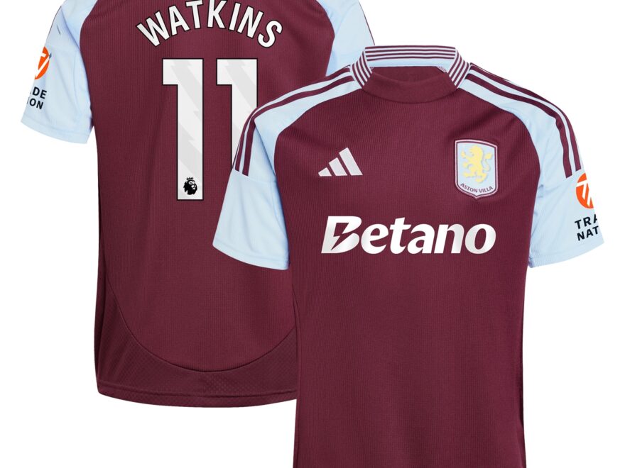 Men s Adidas Ollie Watkins Claret Aston Villa 2024 25 Home Replica Player Jersey