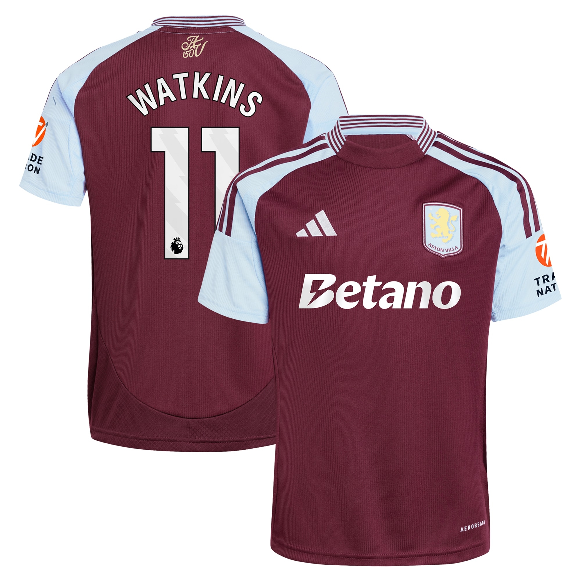 Men s Adidas Ollie Watkins Claret Aston Villa 2024 25 Home Replica Player Jersey