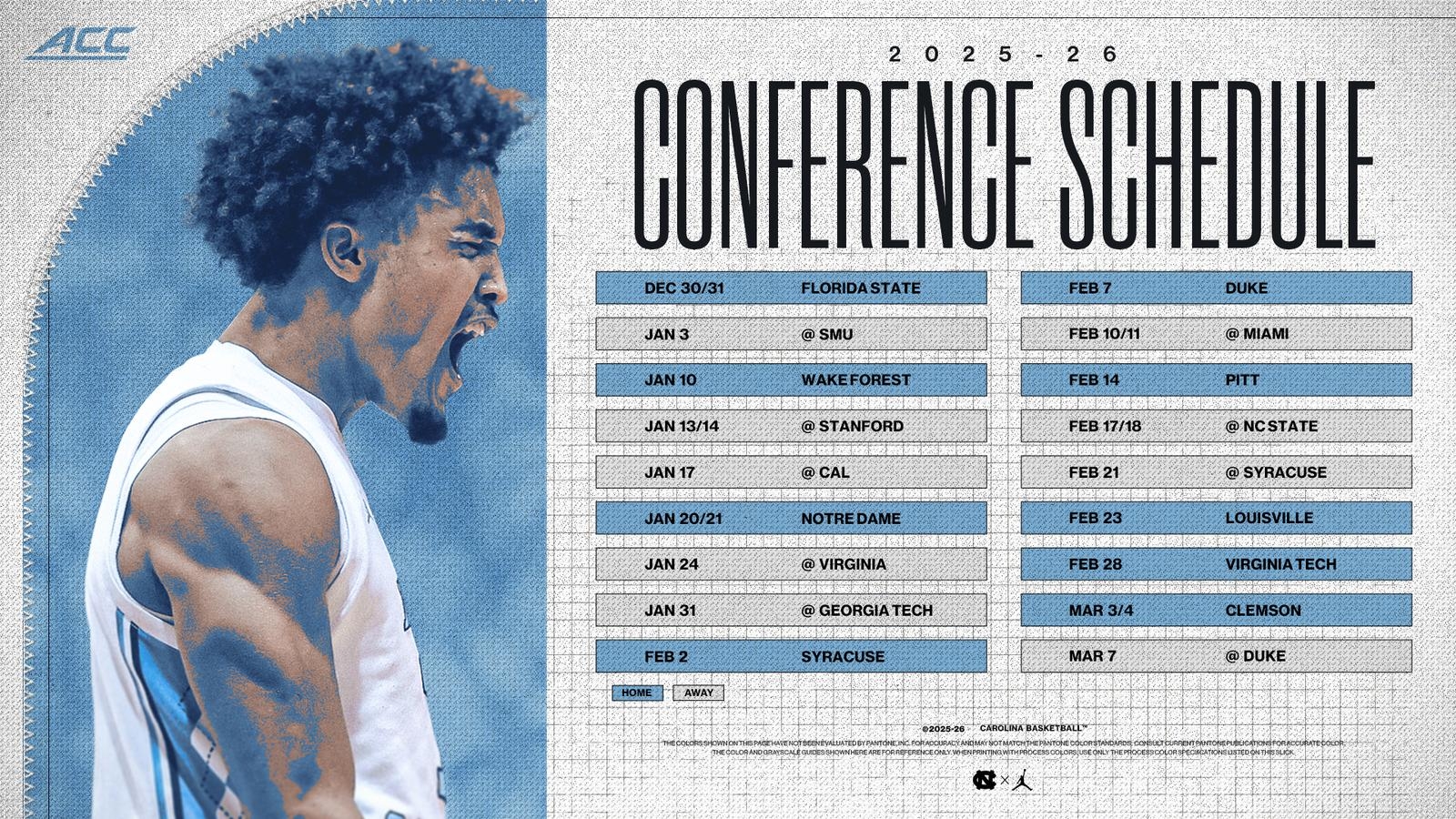 Men s Basketball Releases 2025 26 ACC Schedule University Of North Carolina Athletics