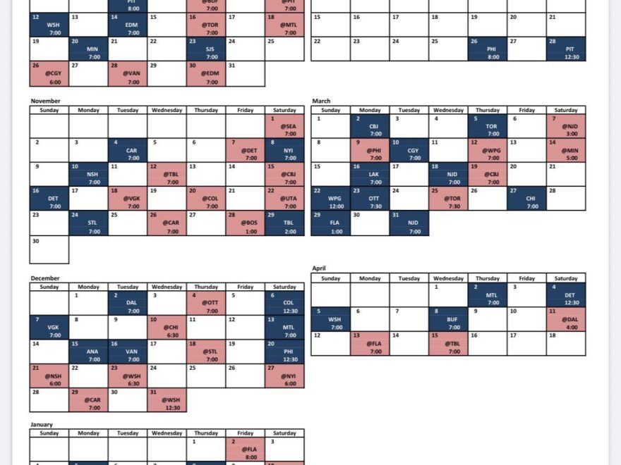 Mercogliano Here s A Look At The Full NYR Schedule For 2025 26 R rangers