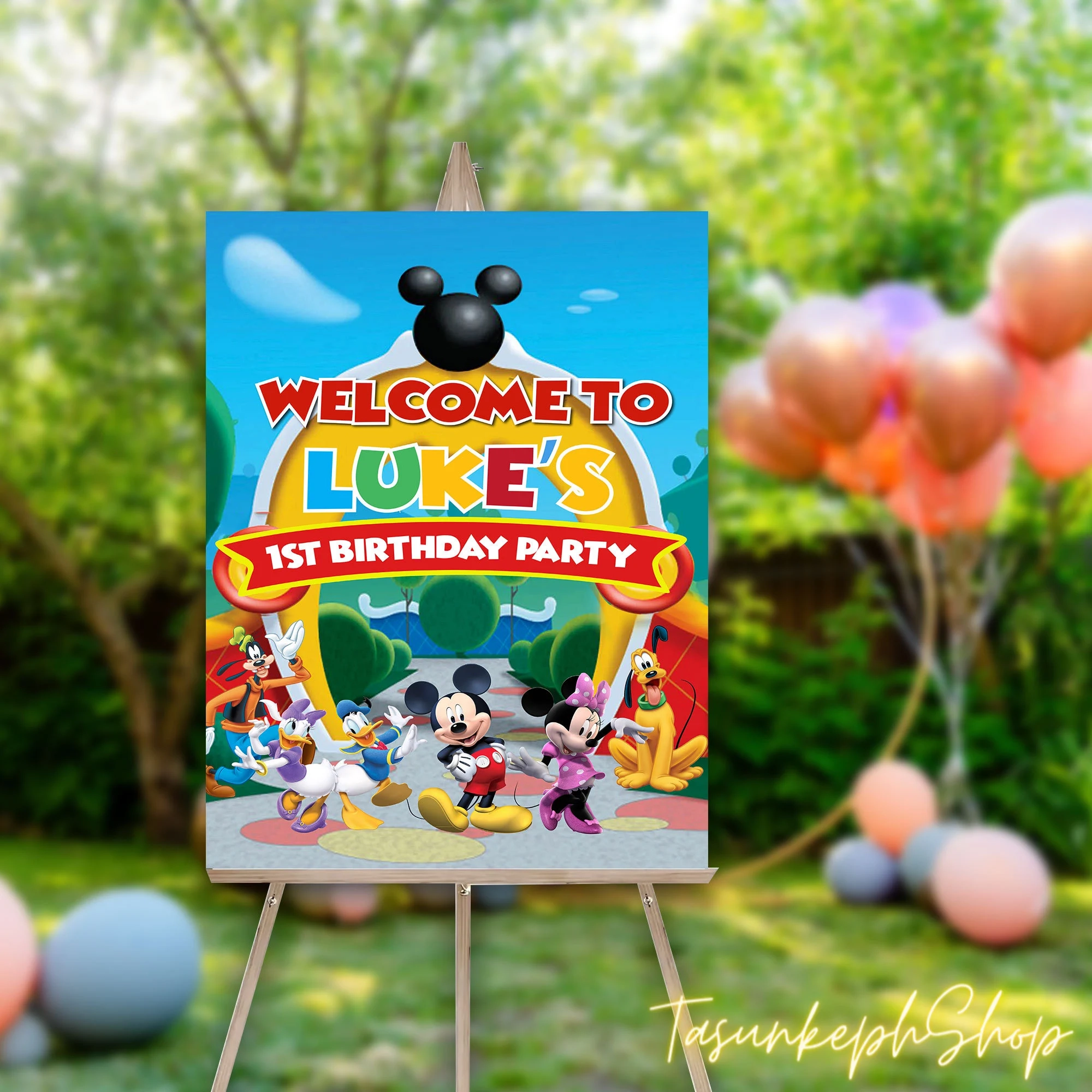 Mickey Party Printables Door Sign