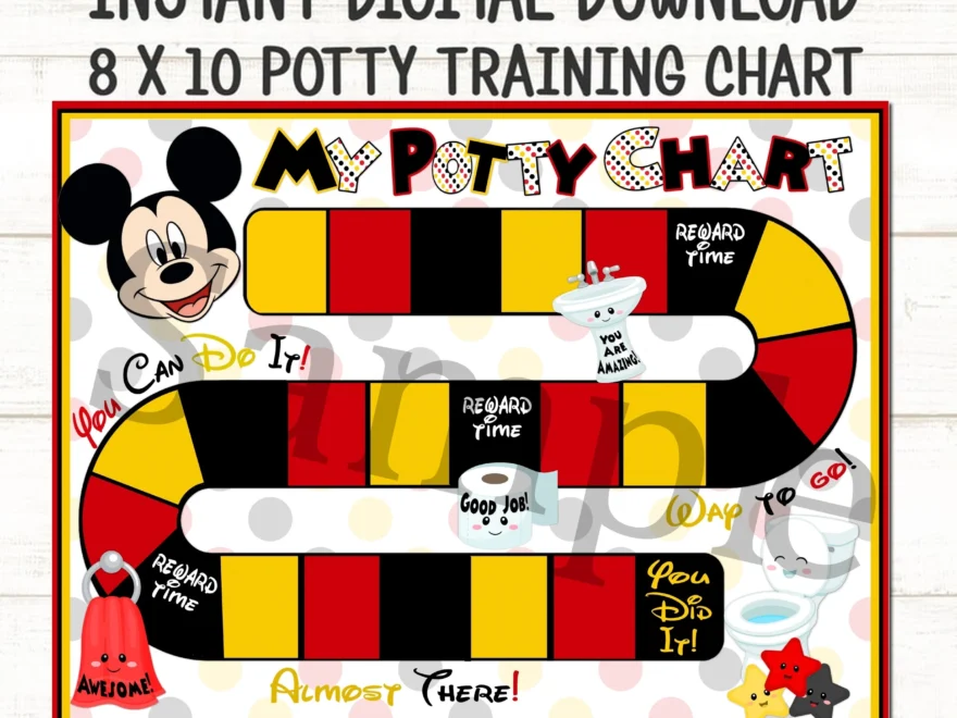 Mickey Mouse Potty Chart Mickey Mouse Potty Training Chart Reward Chart Potty Training Printable Potty Training Tips Digital Download Chart Etsy