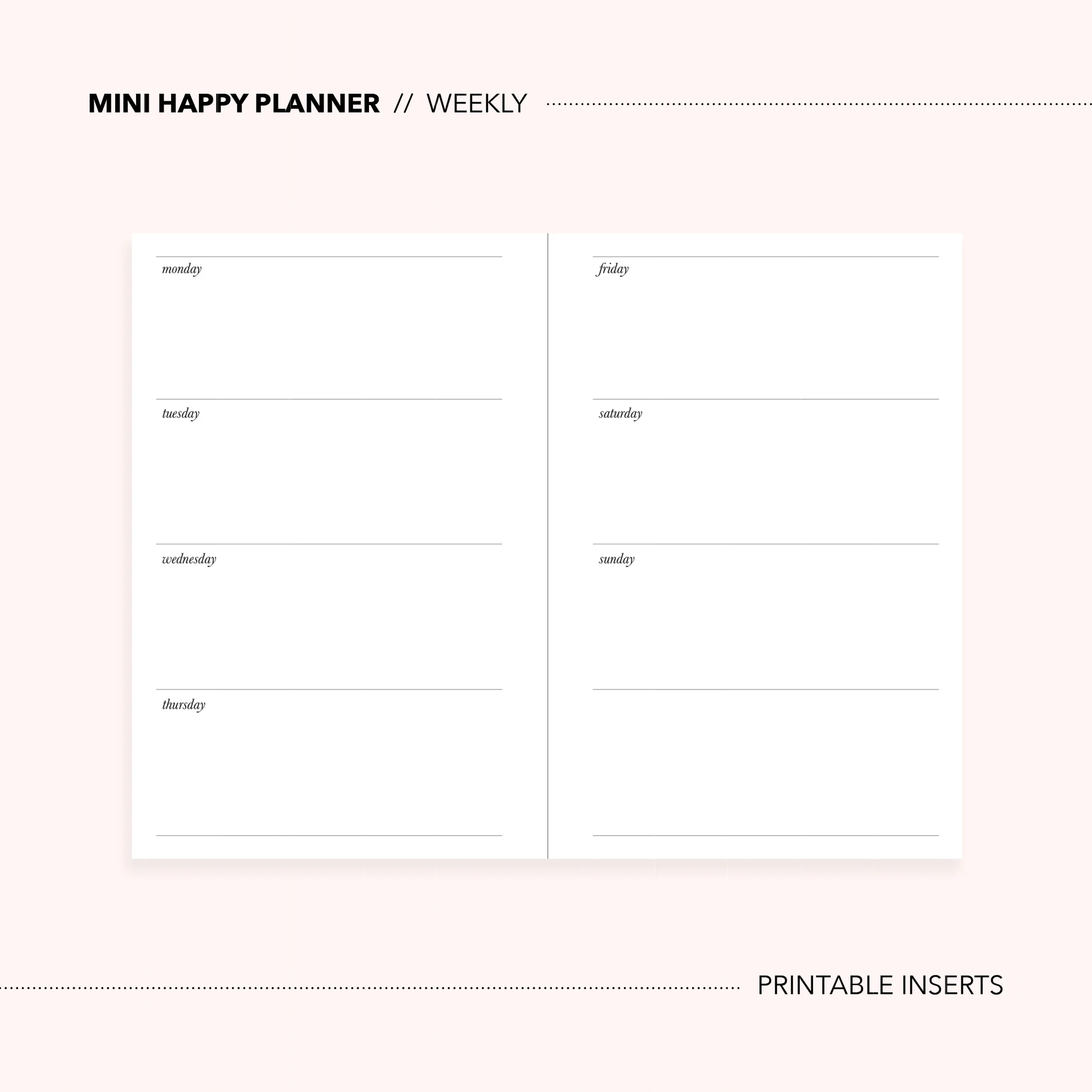 Mini Happy Planner Instant Download Planner Printable Inserts W Gabriela Elena Designs
