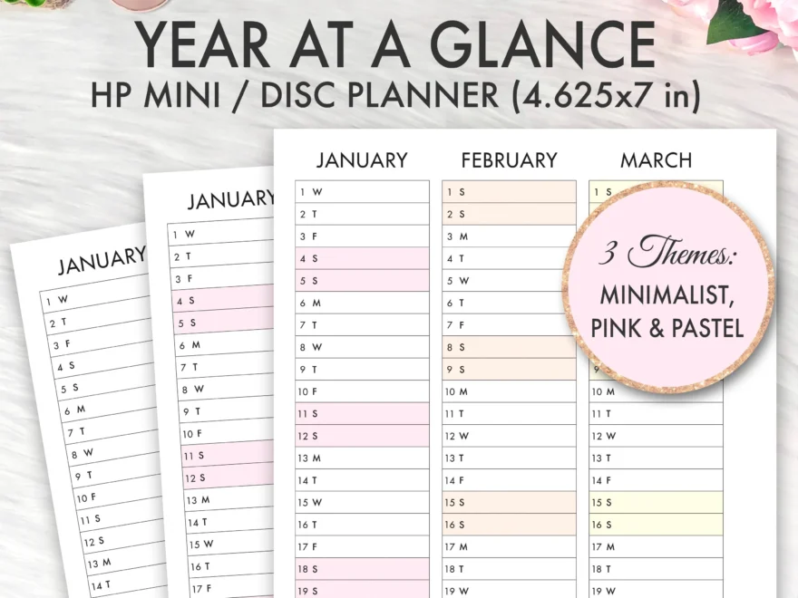 Mini Happy Planner Printable Inserts 2025 2026 Year At A Glance Calendar MINI HAPPY PLANNER Inserts Happy Planner Printable Inserts Pdf Etsy