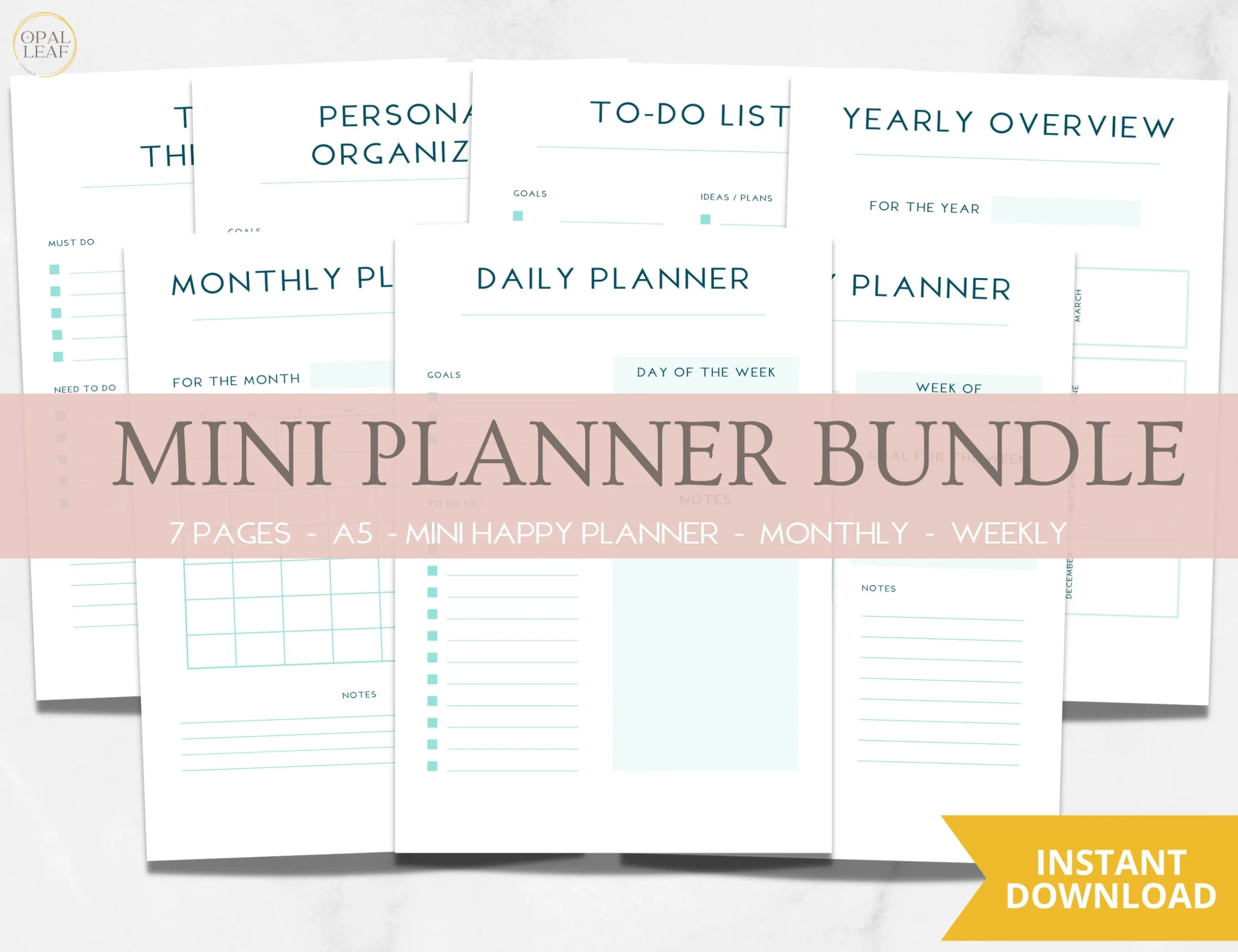 Mini Happy Planner Weekly Monthly Printable