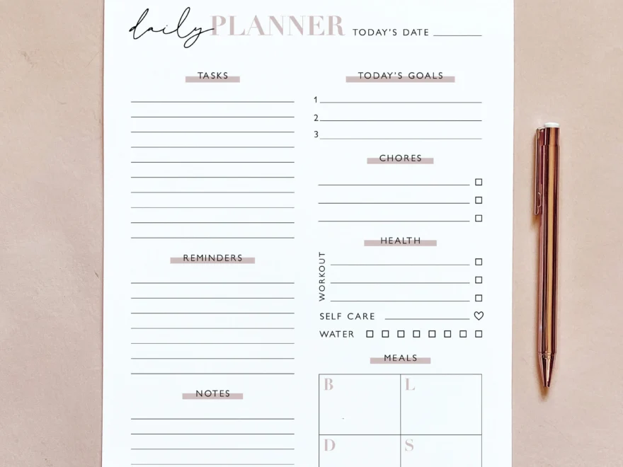 Minimalist Planner Bundle Daily Weekly Monthly Planner Notes Calendar Planner Printable Undated Planner Template Instant Download Etsy