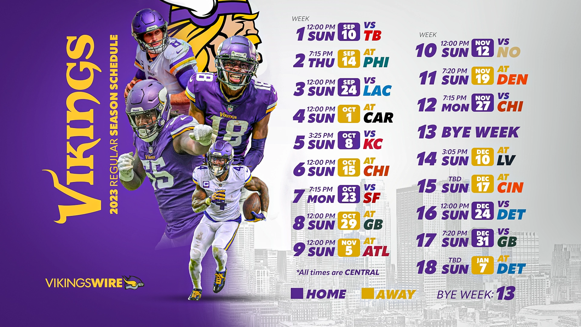 Mn Vikings Printable Schedule