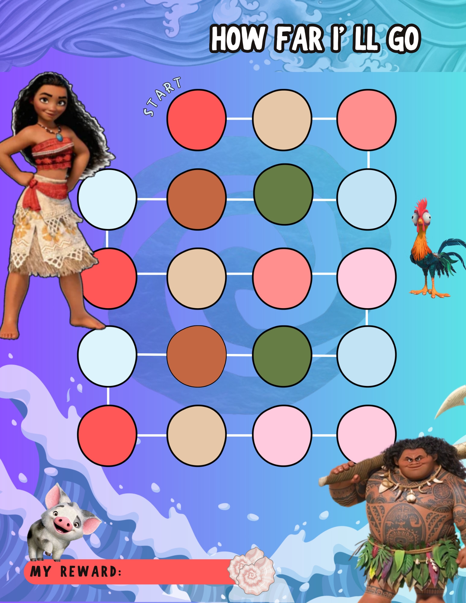 Printable Moana Good Behavior Chart
