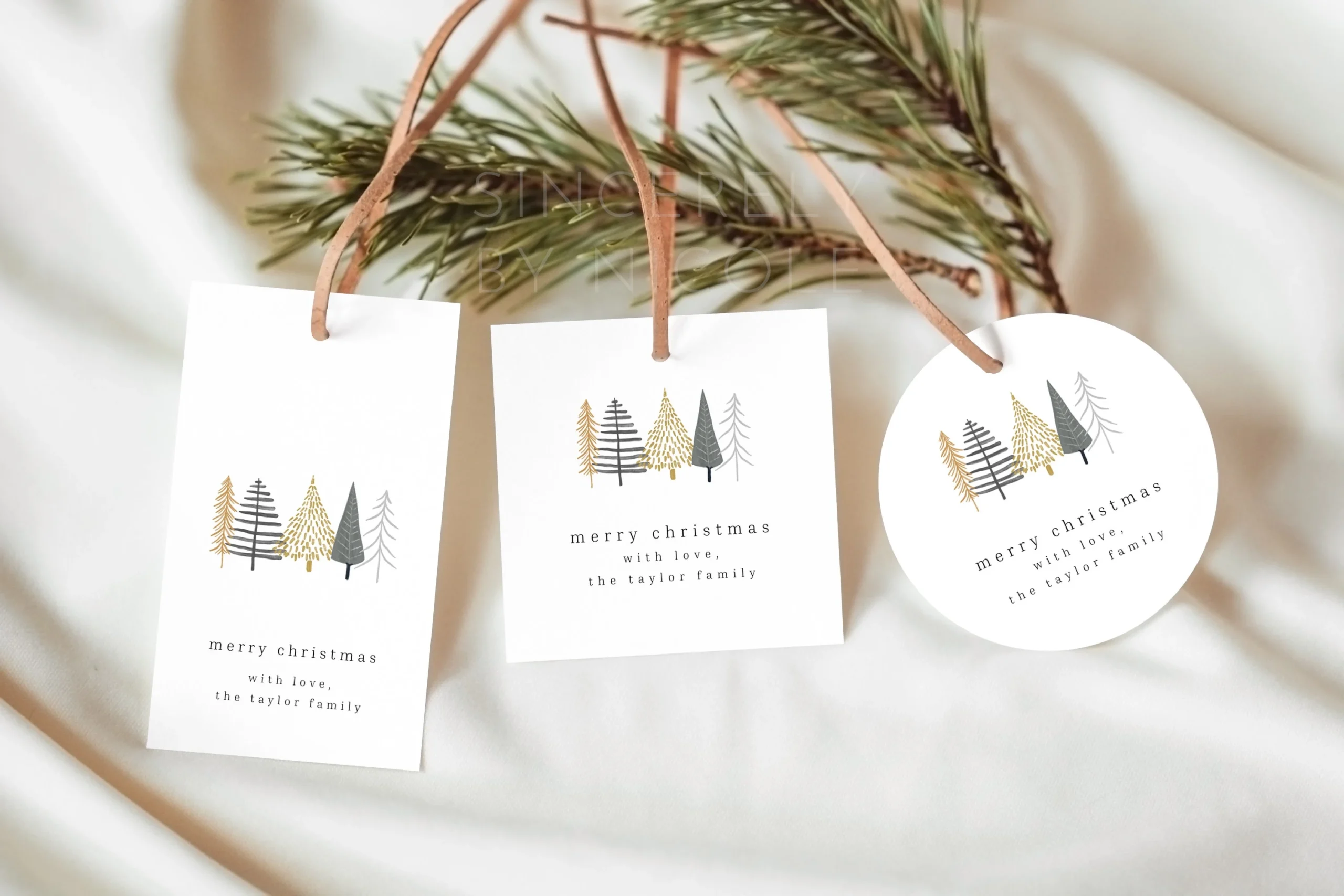 Modern Printable Christmas Tag Personalized Christmas Tag Modern Minimalist Christmas Tag Holiday Gift Tag Editable Template DIY Clara Etsy