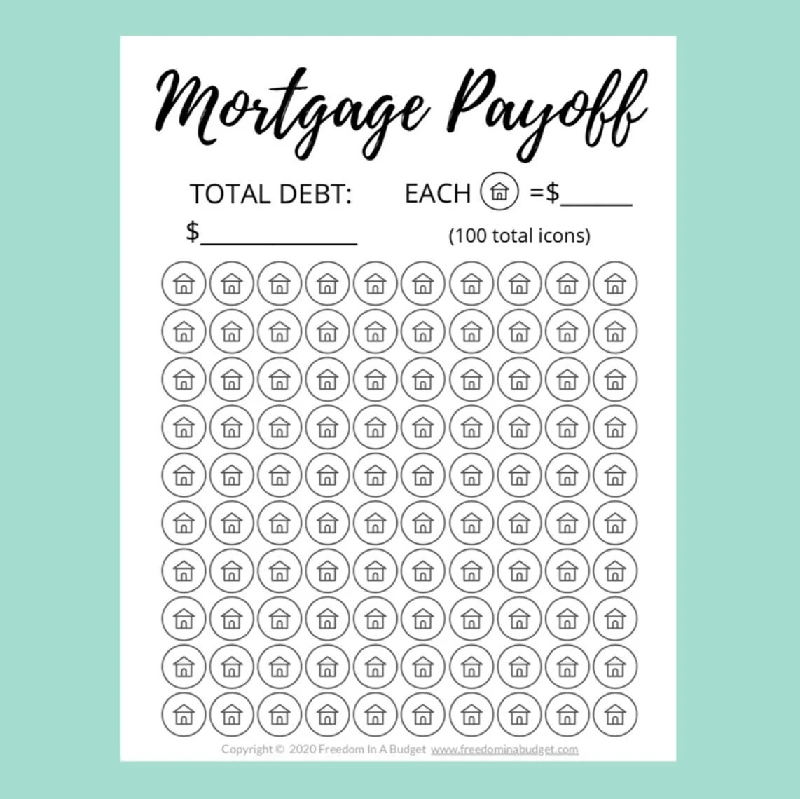 Mortgage Debt Tracker Printable Mortgage Payoff Tracker PDF Etsy