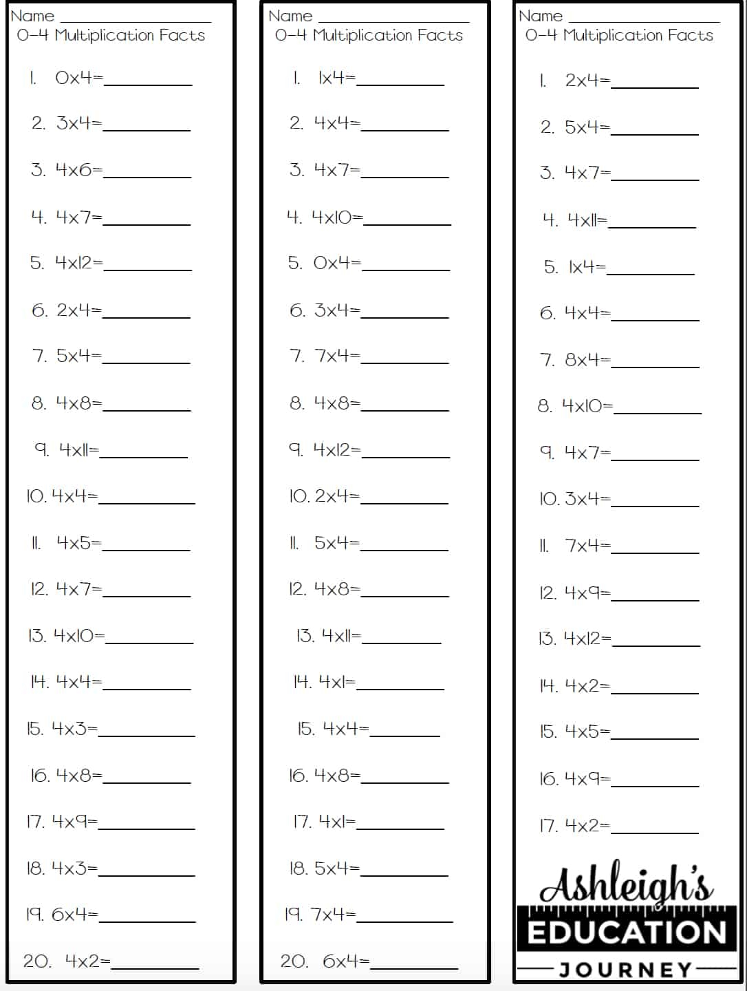 Multiplication Facts For Upper Elementary Students Ashleigh s Education Journey