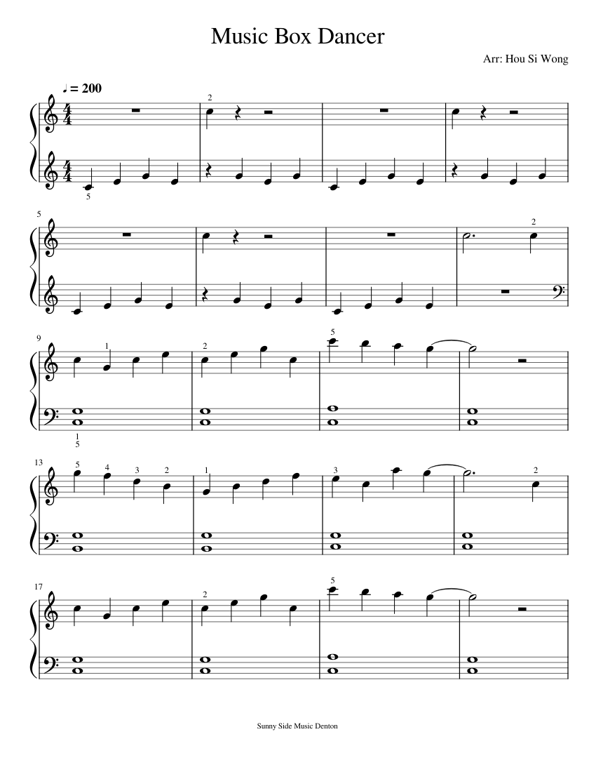 Music Box Dancer EASY Sheet Music For Piano Solo MuseScore