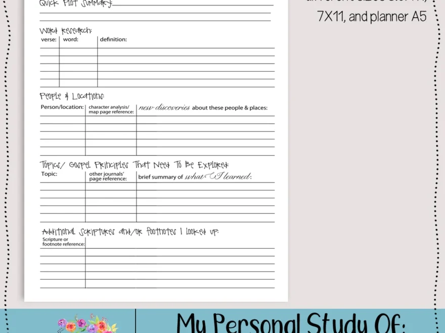 My Personal Study Page Worthy Written Words