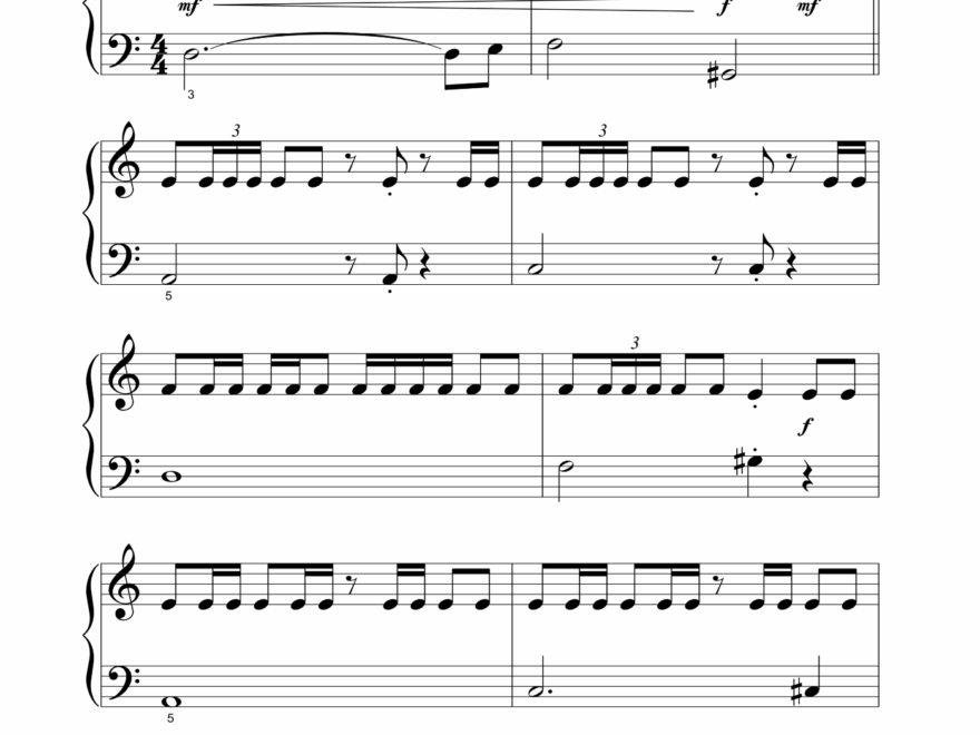 My Shot from Hamilton beginner Sheet Music For Piano Solo