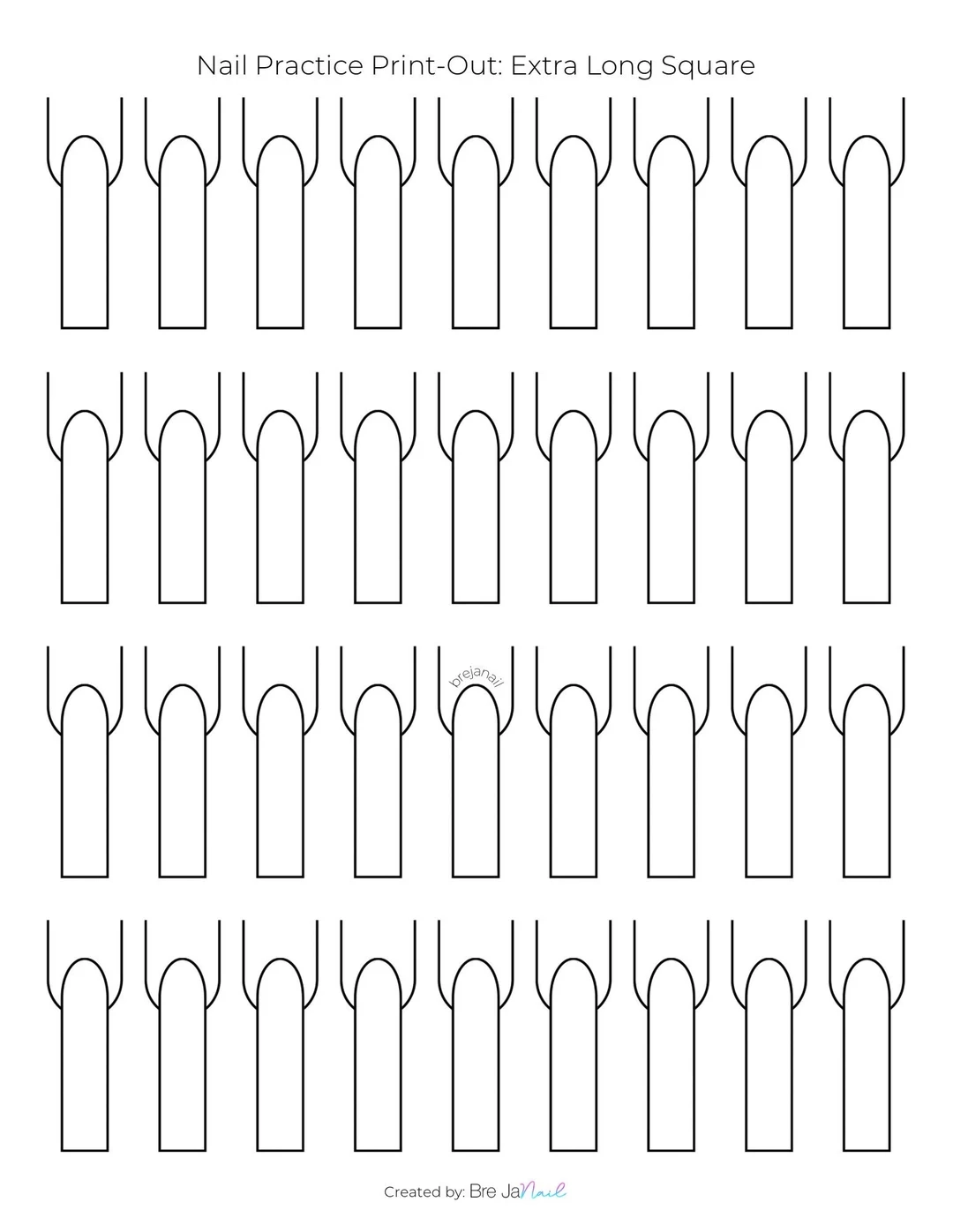 Nail Practice Print outs over 10 Lengths And Shapes Etsy