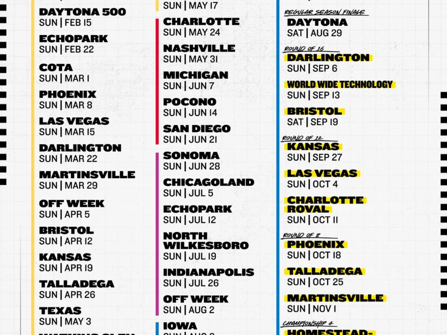 NASCAR 2026 NASCAR Cup Series Schedule R NASCAR