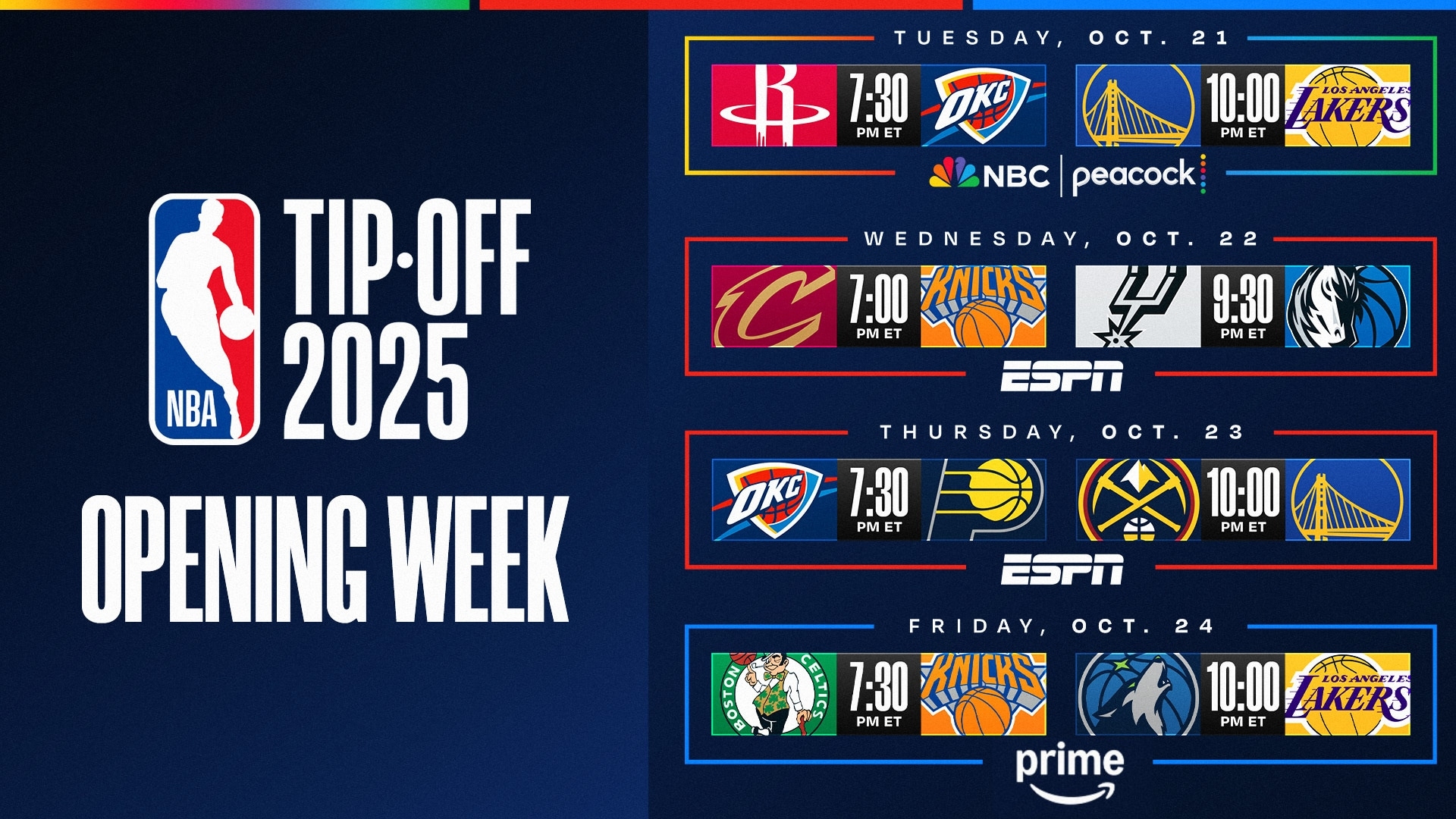 NBA Announces Schedule For 2025 26 Regular Season NBA