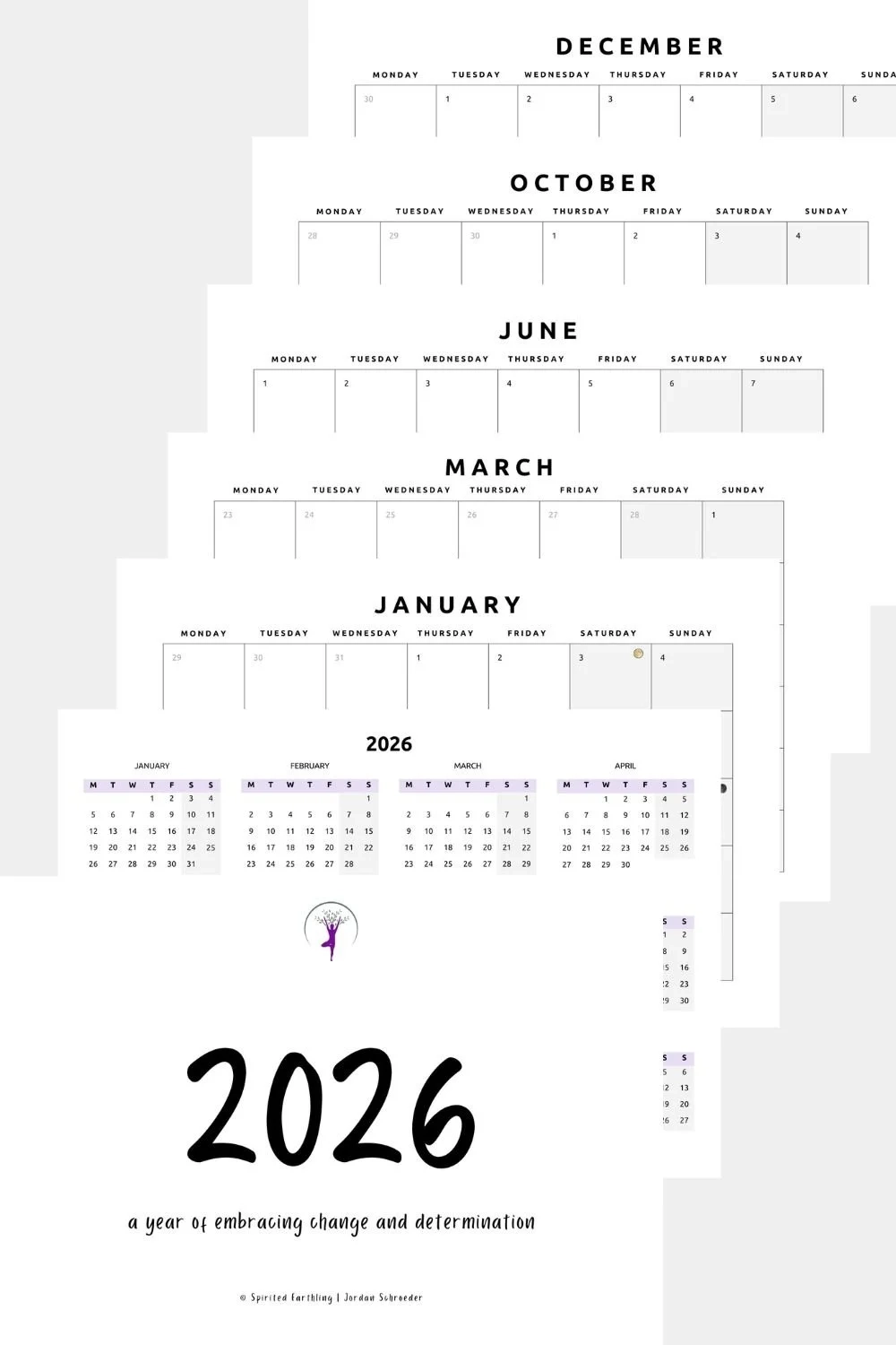 October- December 2026 Planner Printable