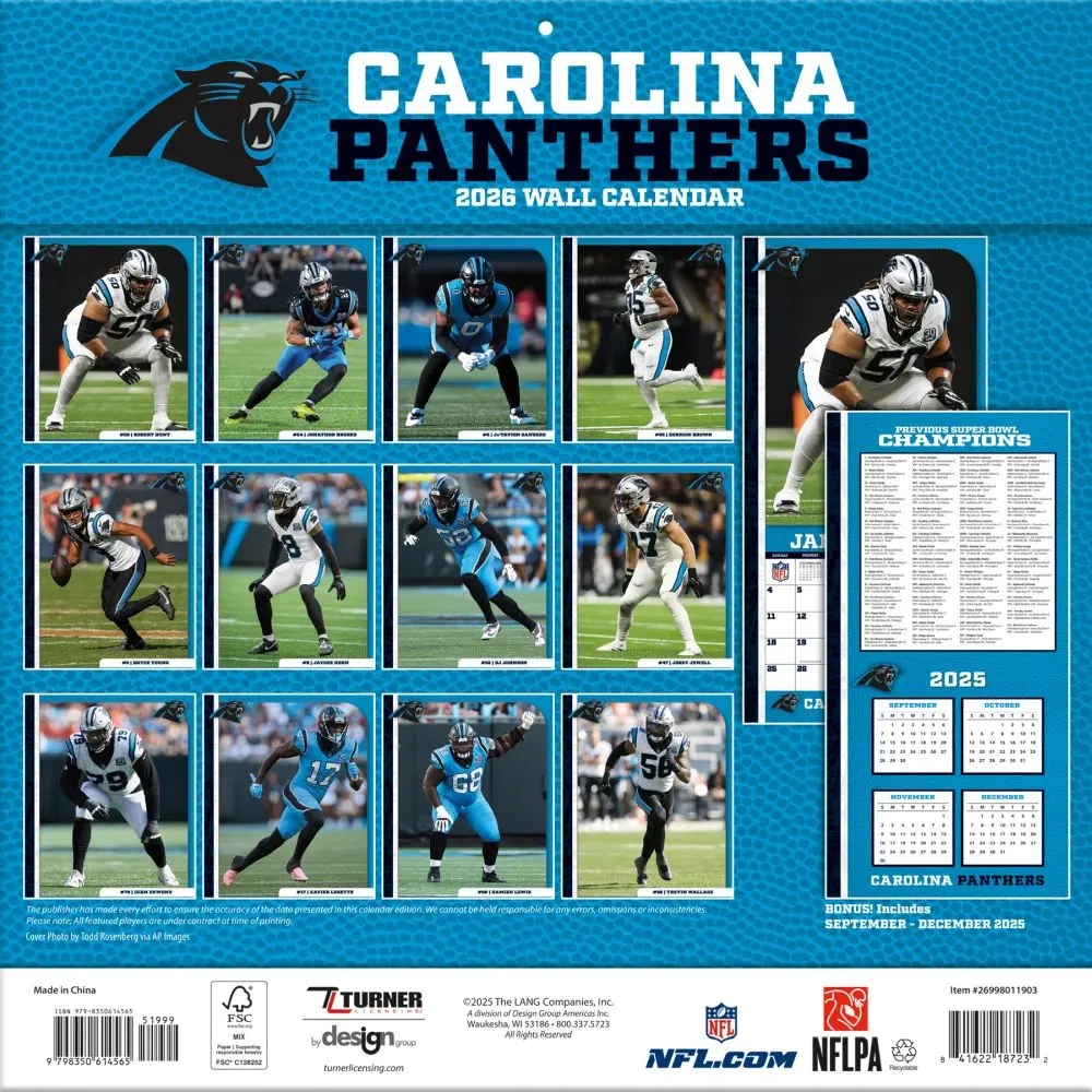 Carolina Panthers 2026 Printable Schedule