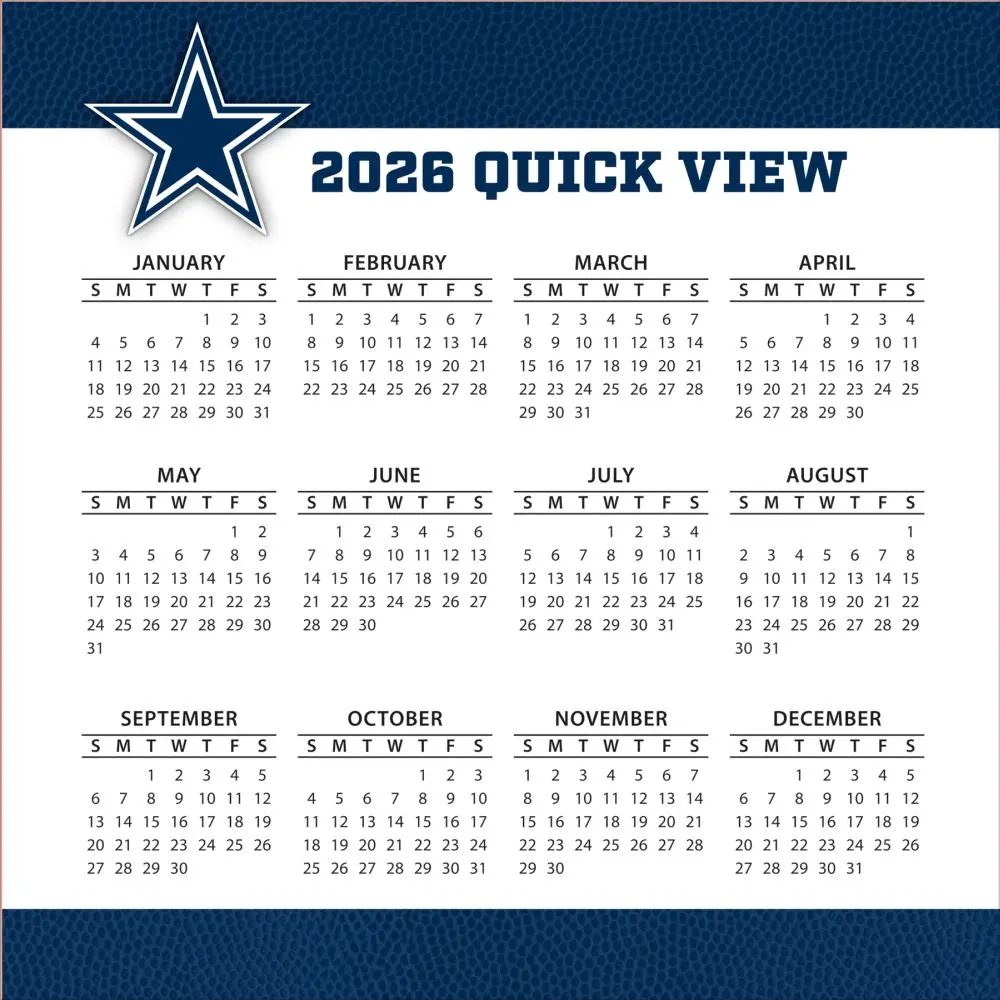 Dallas Cowboys Printable Schedule 2026 Schedule