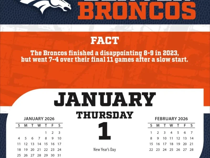 NFL Denver Broncos 2026 Desk Calendar Calendars