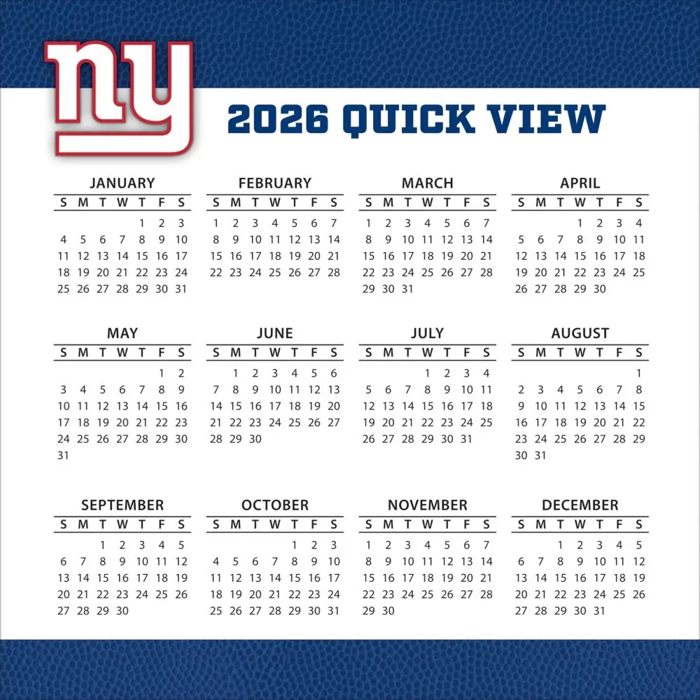 Giants 2026 Printable Schedule