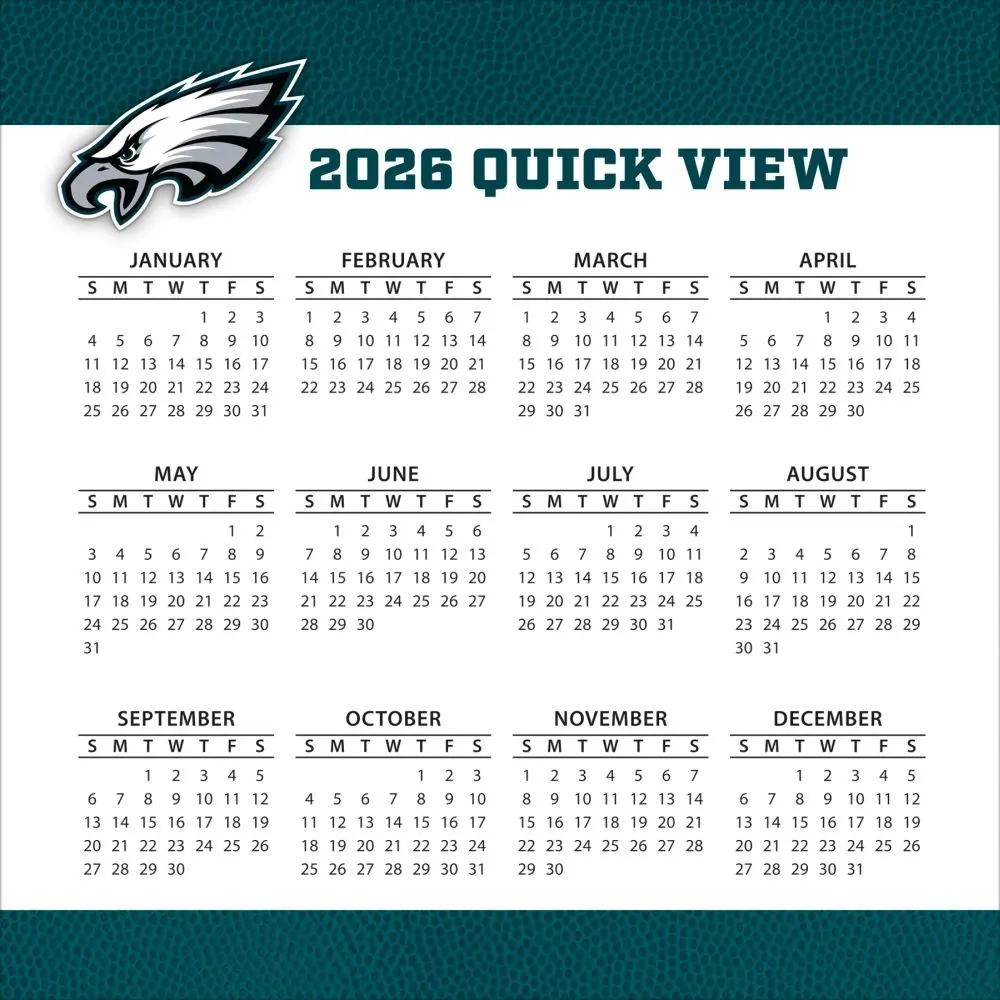 NFL Philadelphia Eagles 2026 Desk Calendar Calendars NFL Philadelphia Eagles 2026 Desk Calendar Calendars
