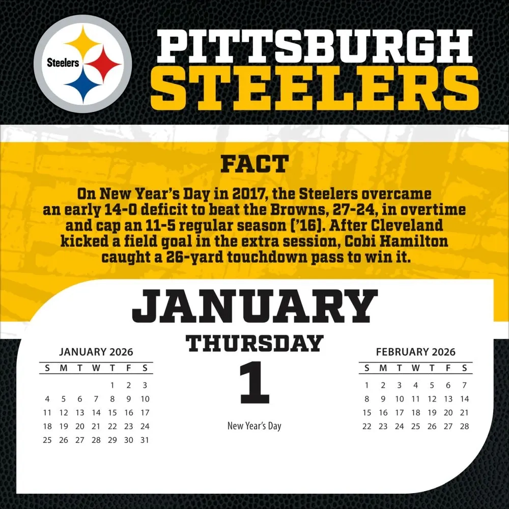 2026 Pittsburgh Steelers Printable Schedule