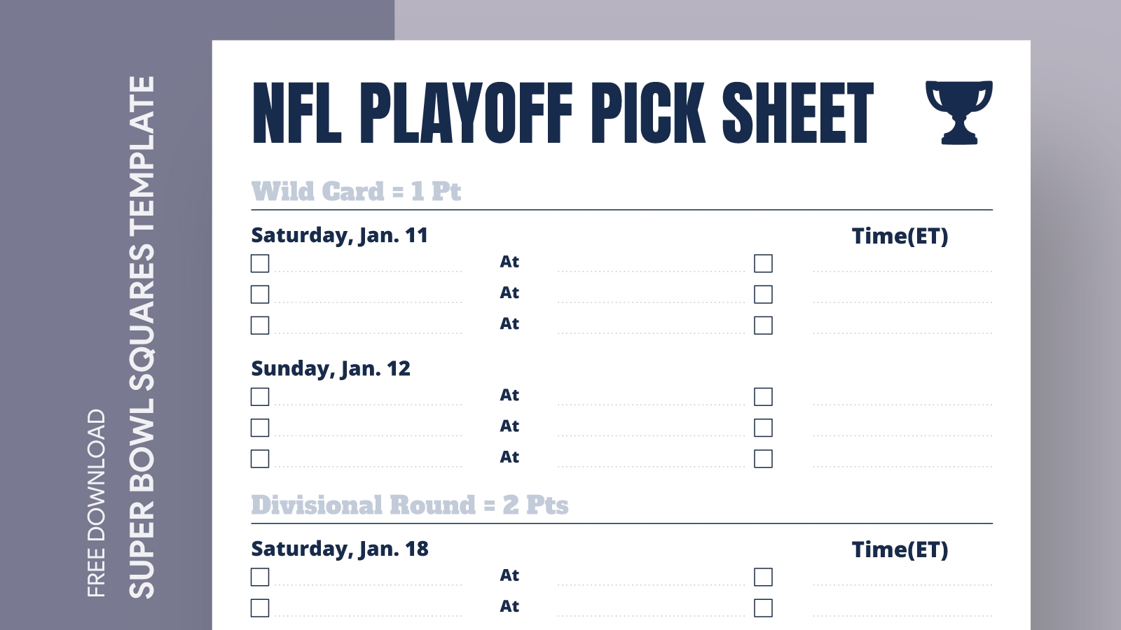 Free Printable Bowl Pick Sheet