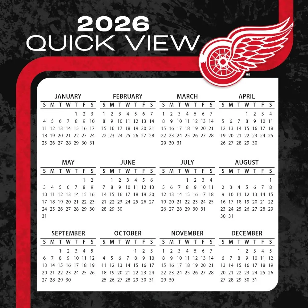 NHL Detroit Red Wings 2026 Desk Calendar Calendars