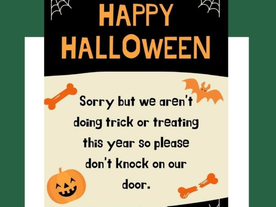 No Trick Or Treating Poster Halloween Free Printable Poster