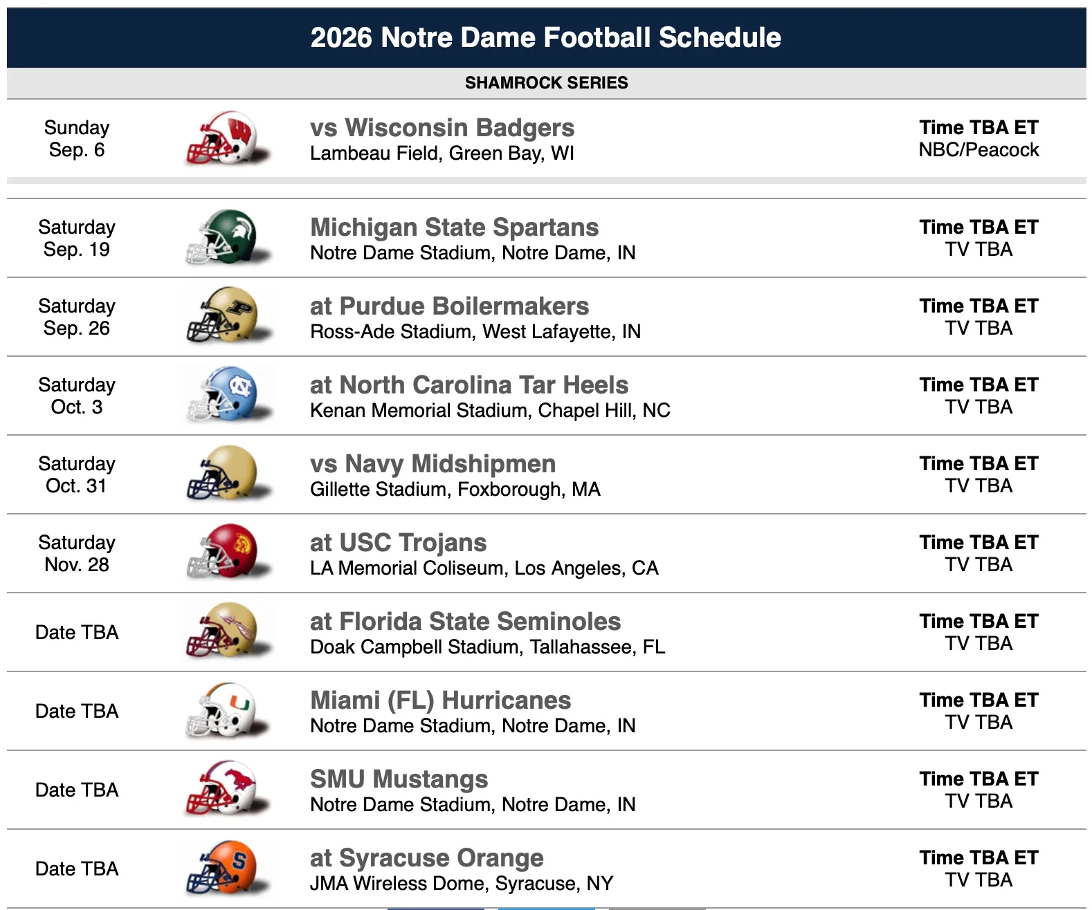 Football Printable Schedule 2026