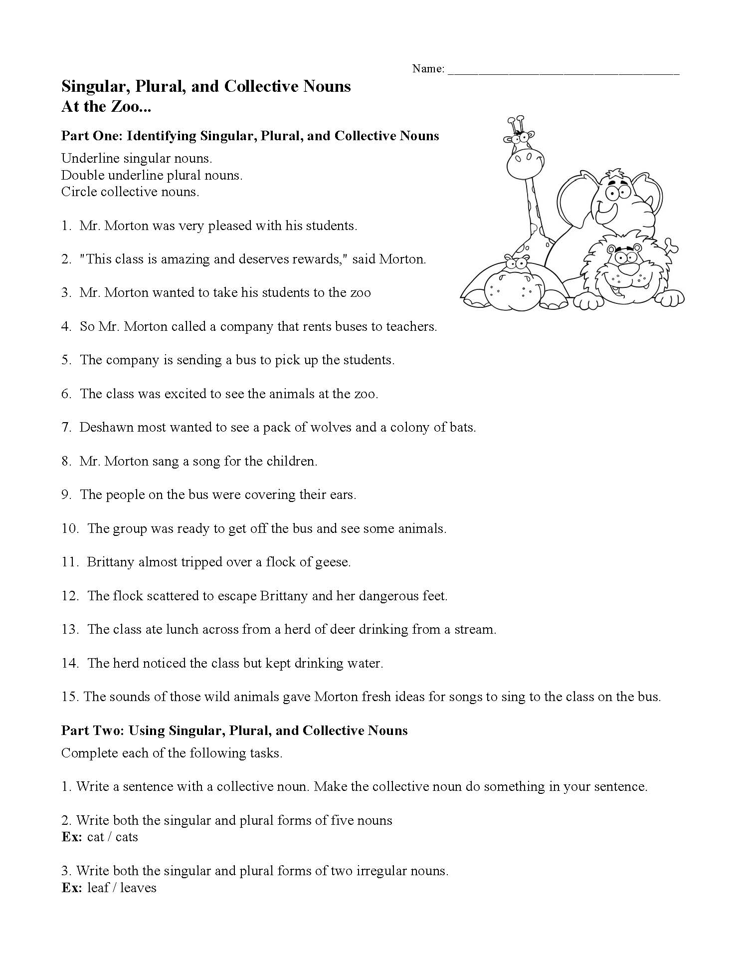 Noun Worksheets Lessons And Tests Parts Of Speech Activities Noun Worksheets Lessons And Tests Parts Of Speech Activities