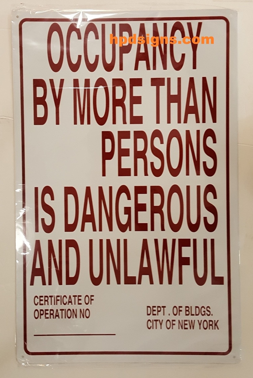 Printable Occupancy Signs Fdny