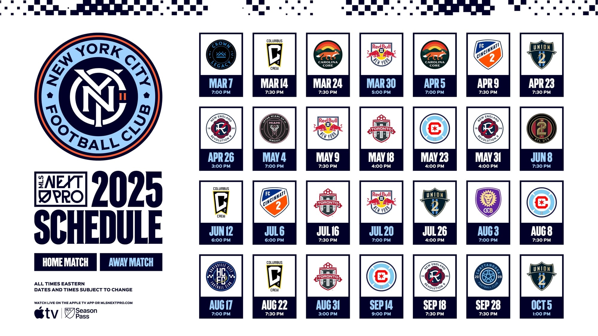 NYCFC II Announce 2025 Schedule