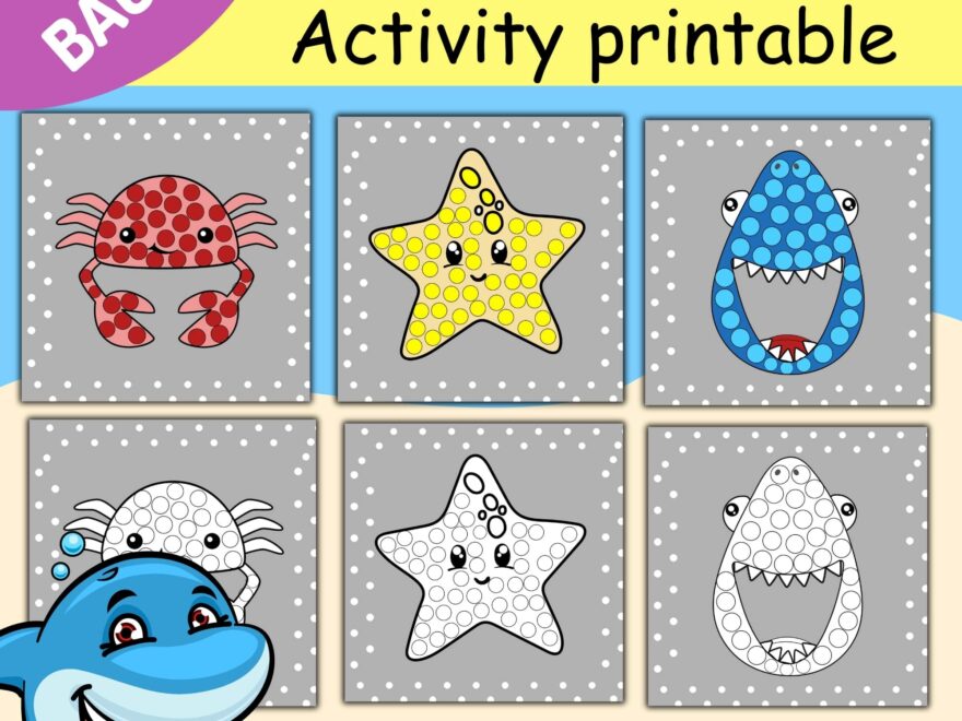 Ocean Animals Dot Marker Activities And Bingo For Kids Coloring Pages Made By Teachers