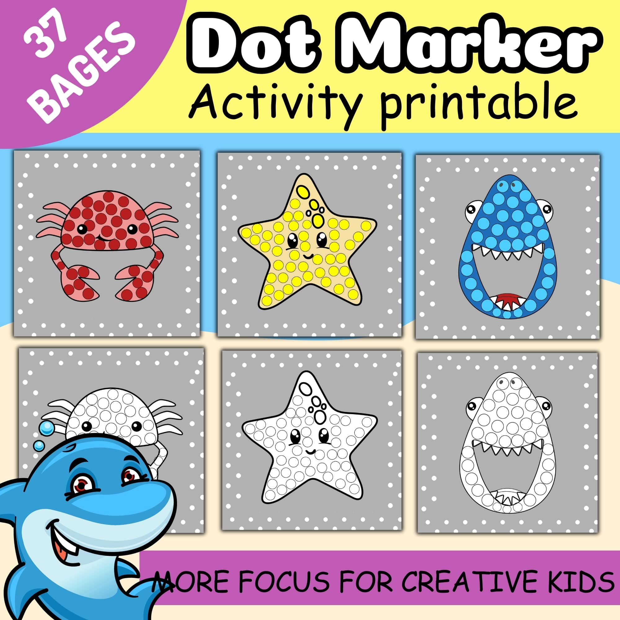 Ocean Animals Dot Marker Activities And Bingo For Kids Coloring Pages Made By Teachers