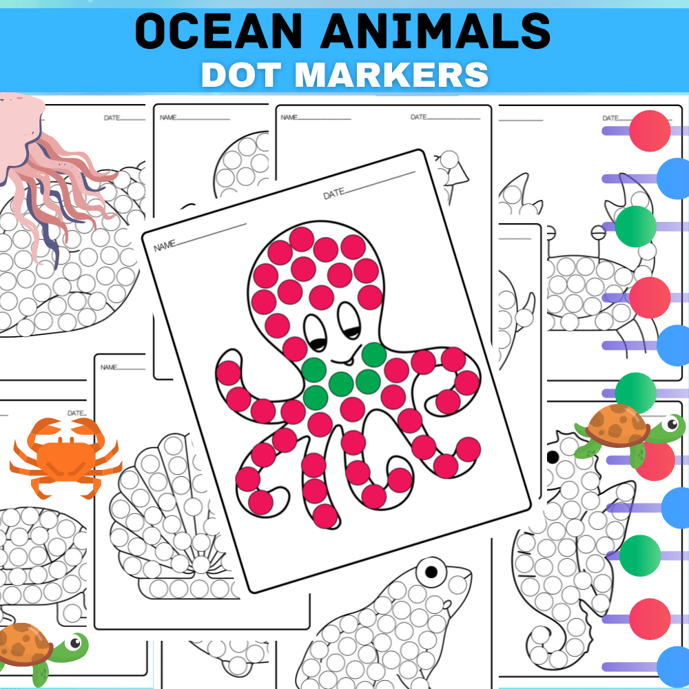 Ocean Animals Dot Marker Activity Book For Toddler Bingo Daubers Summer Made By Teachers