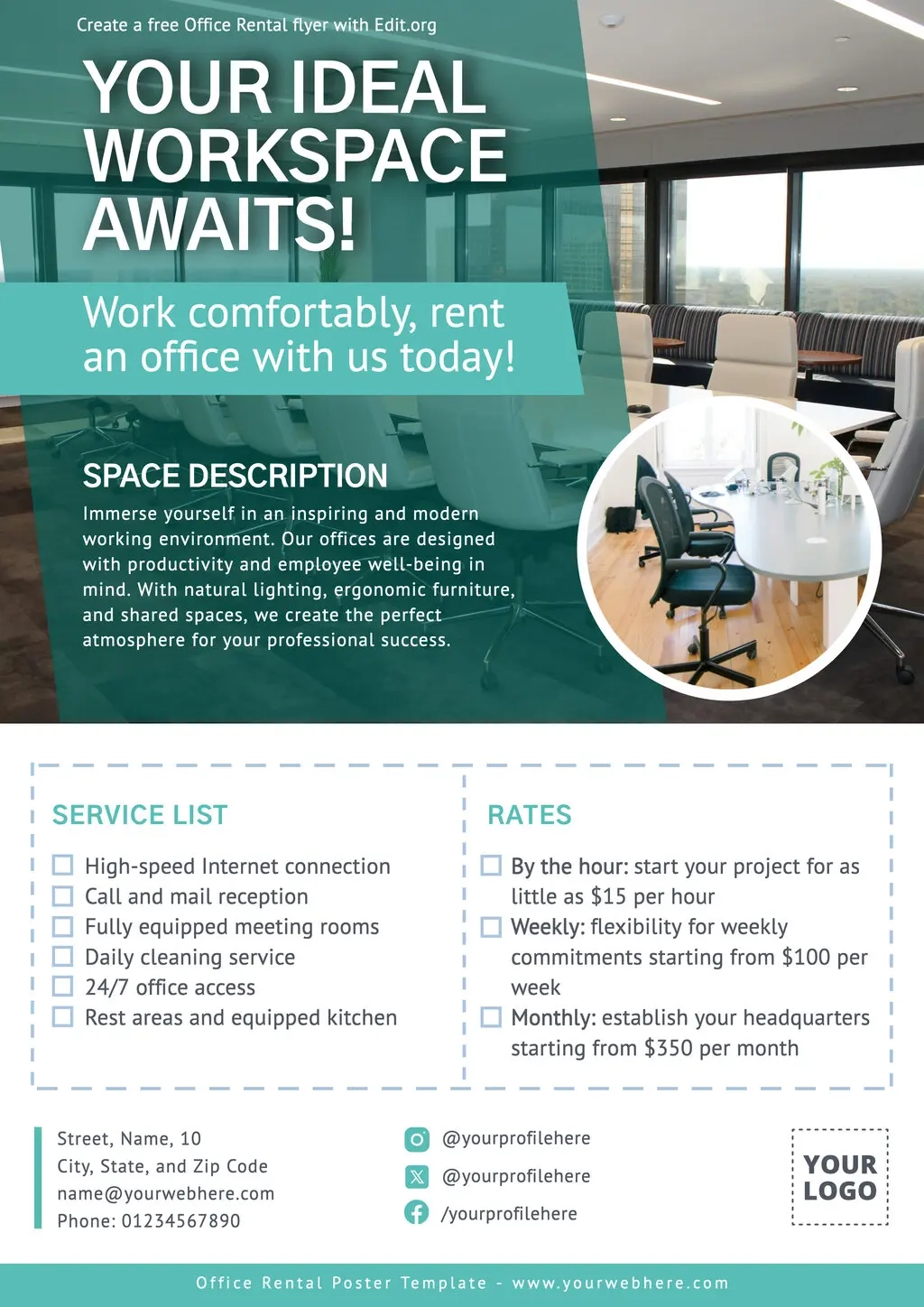 Office Space For Rent Banner Templates