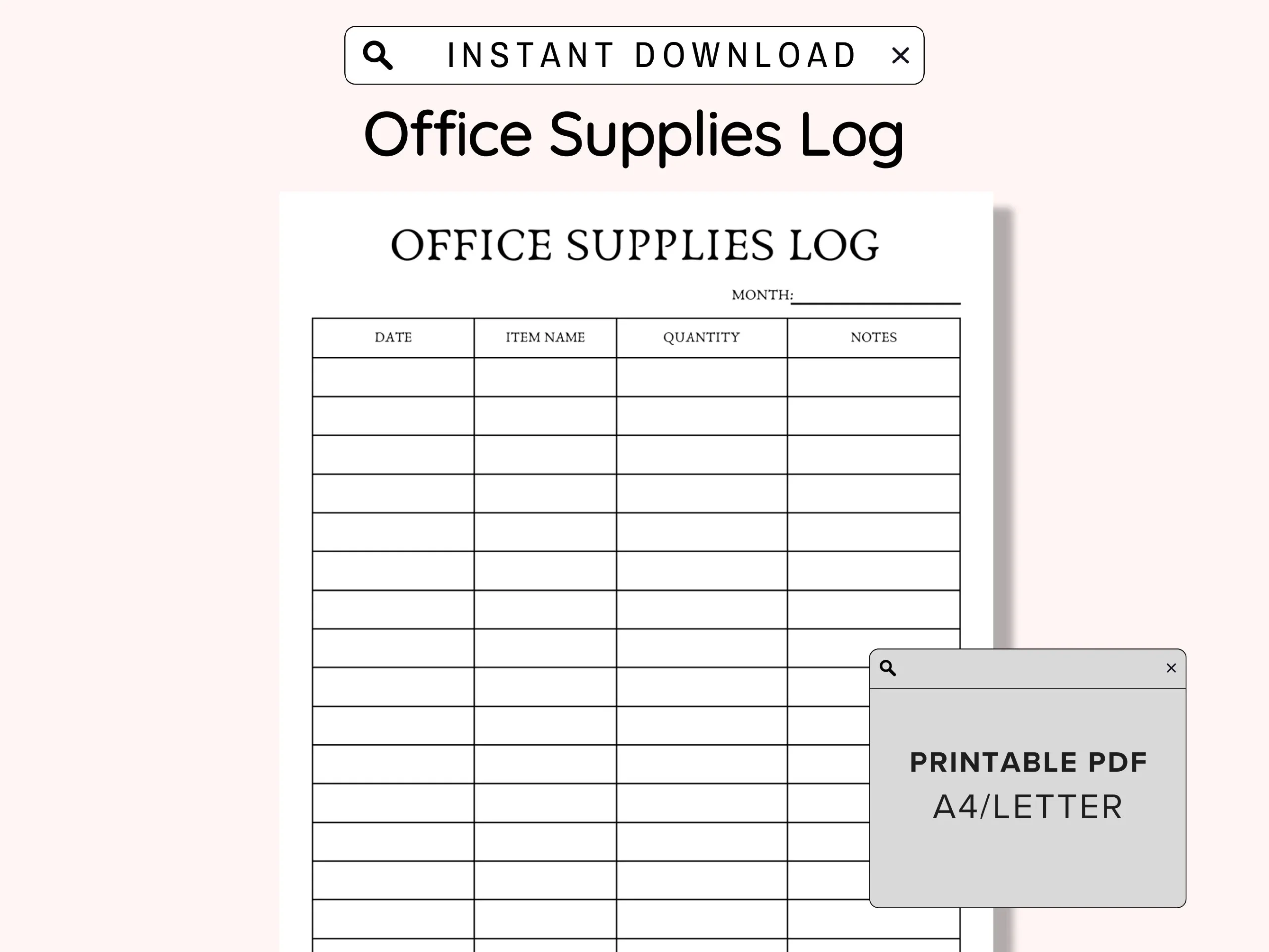 Office Supplies Printable Sign