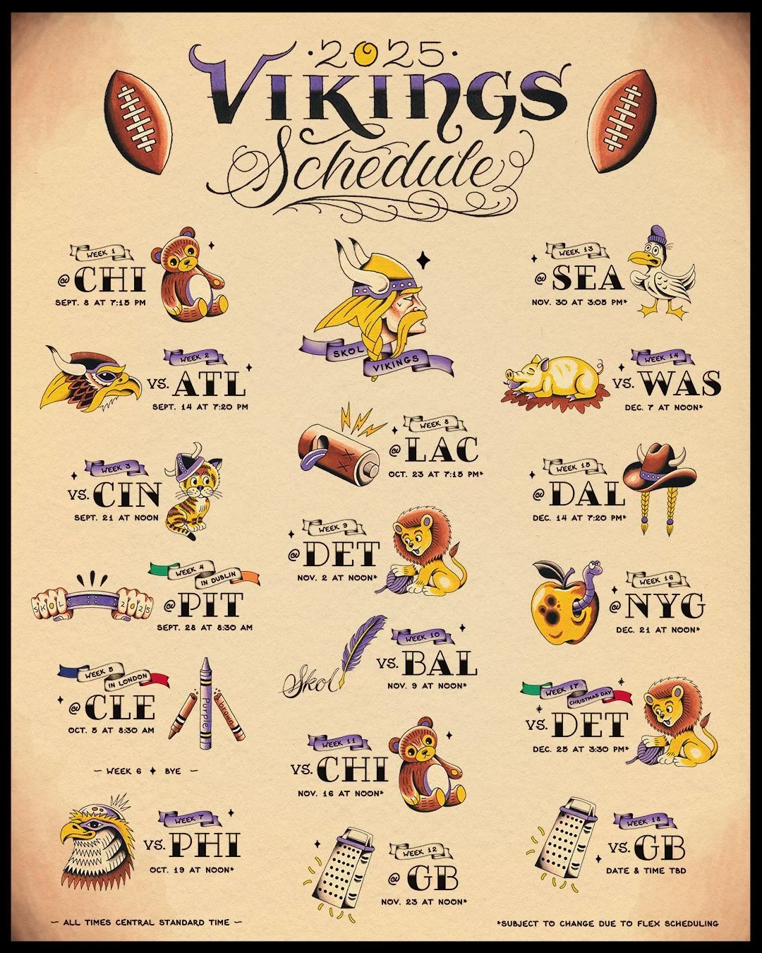 Minnesota Vikings Schedule 2026 Printable