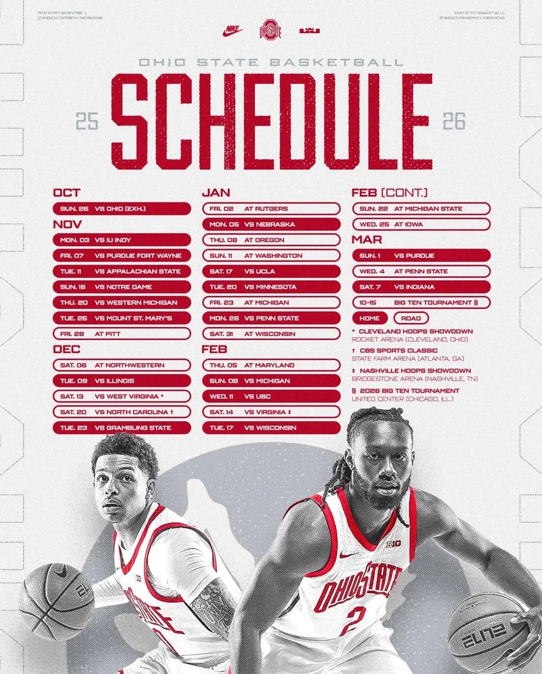 Printable Ohio State Mens Basketball Schedule