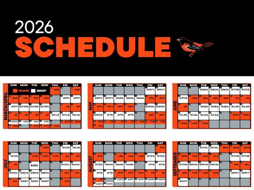 Orioles Announce 2026 Schedule