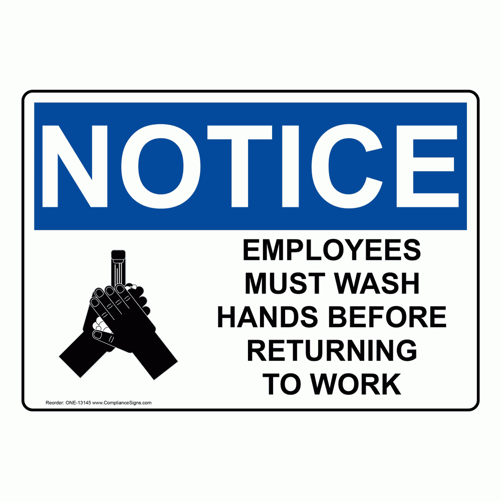 Printable Employees Must Wash Hands Sign