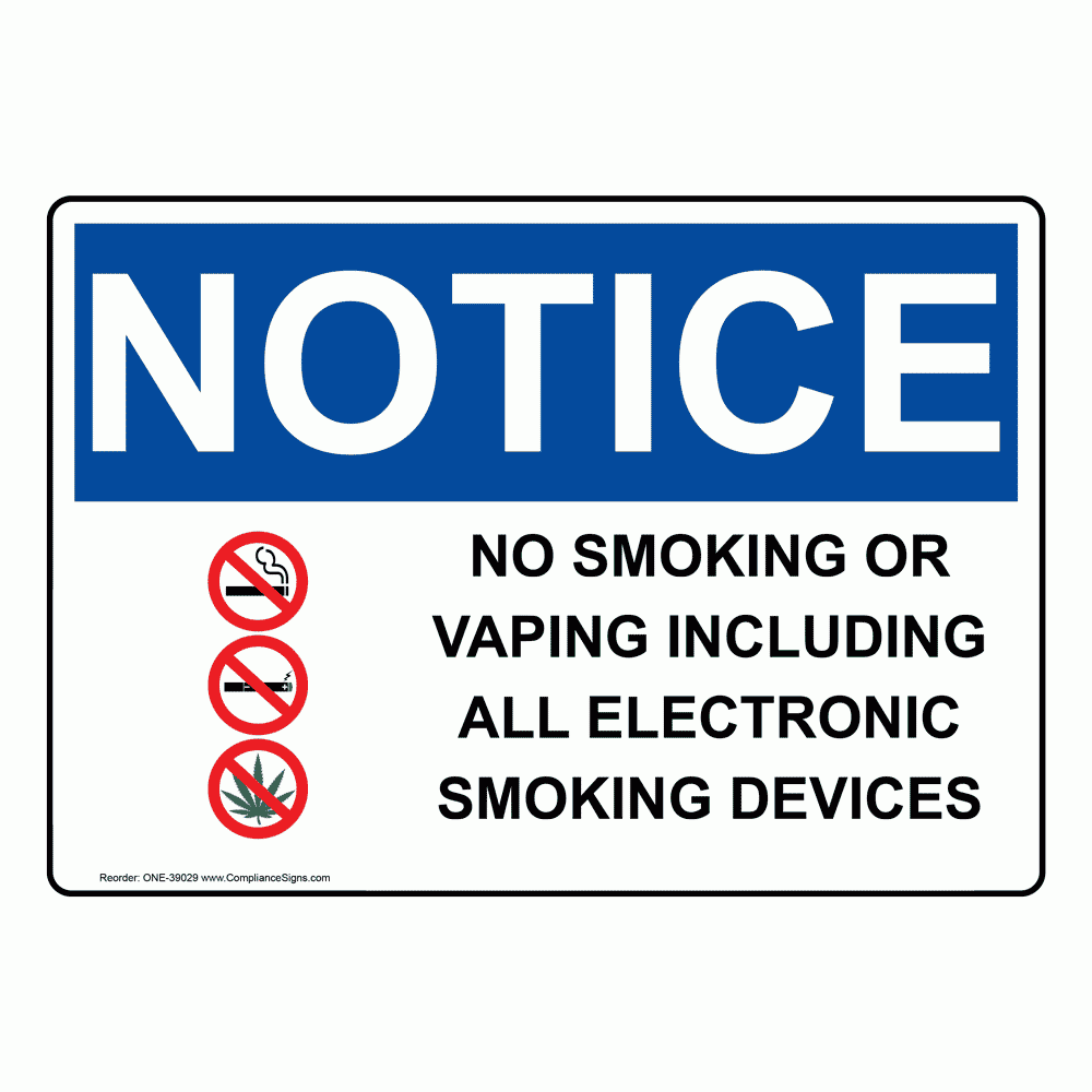 No Smoking Or Vaping Sign Printable No Smoking Or Vaping Sign Printable