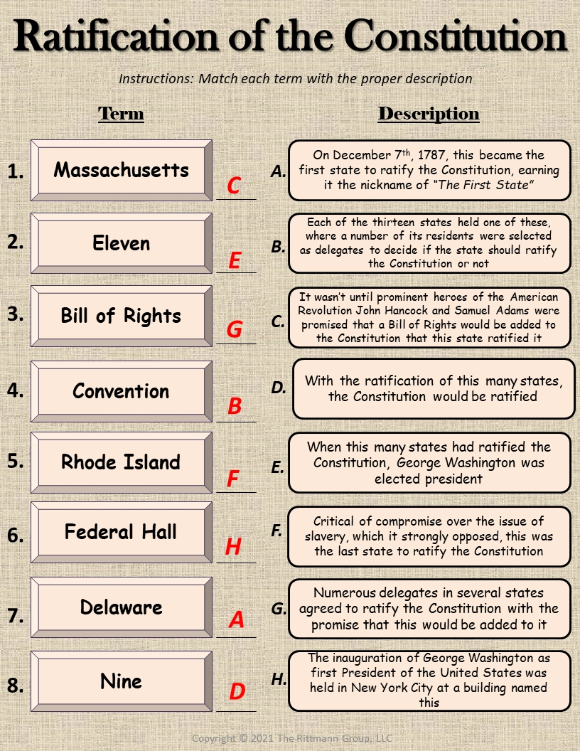 Outline Of Teaching The US Constitution Worksheet 