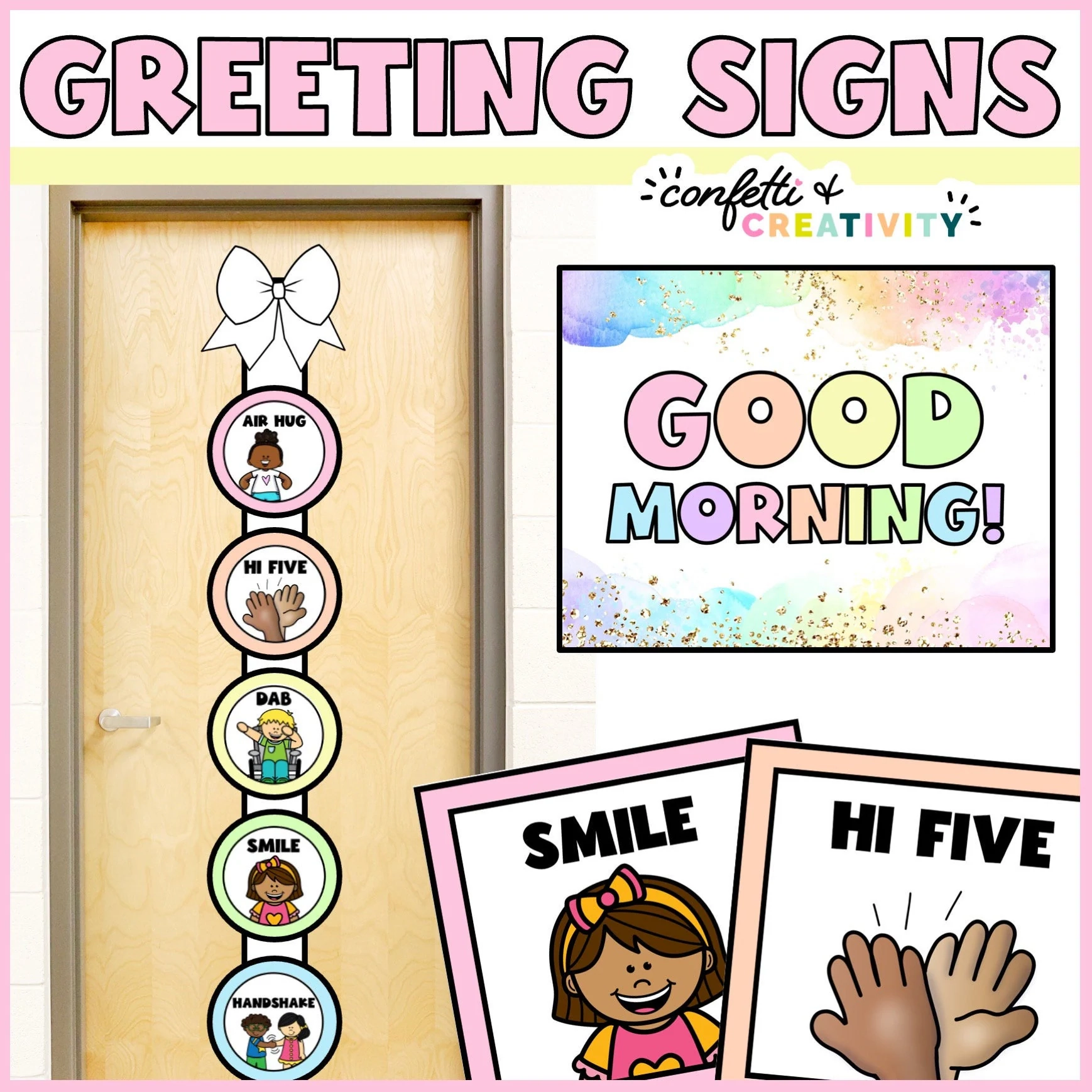 Classroom Greeting Signs Handshake Free Printables