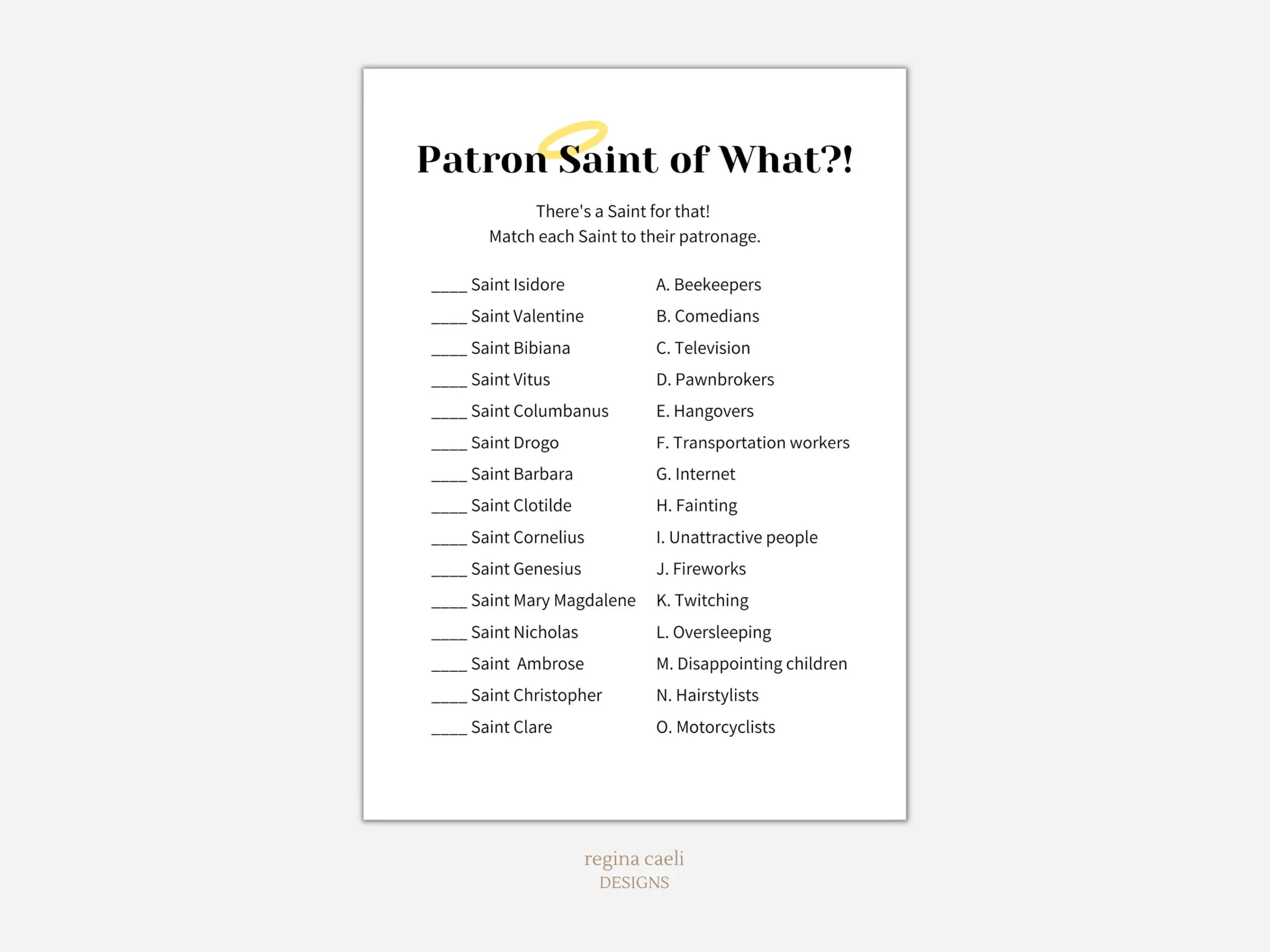 Patron Saint Of What Printable Game All Saints Day Game All Saints Activity Saint Game Catholic Printable Catholic All Saints Day Etsy Patron Saint Of What Printable Game All Saints Day Game All Saints Activity Saint Game Catholic Printable Catholic All Saints Day Etsy
